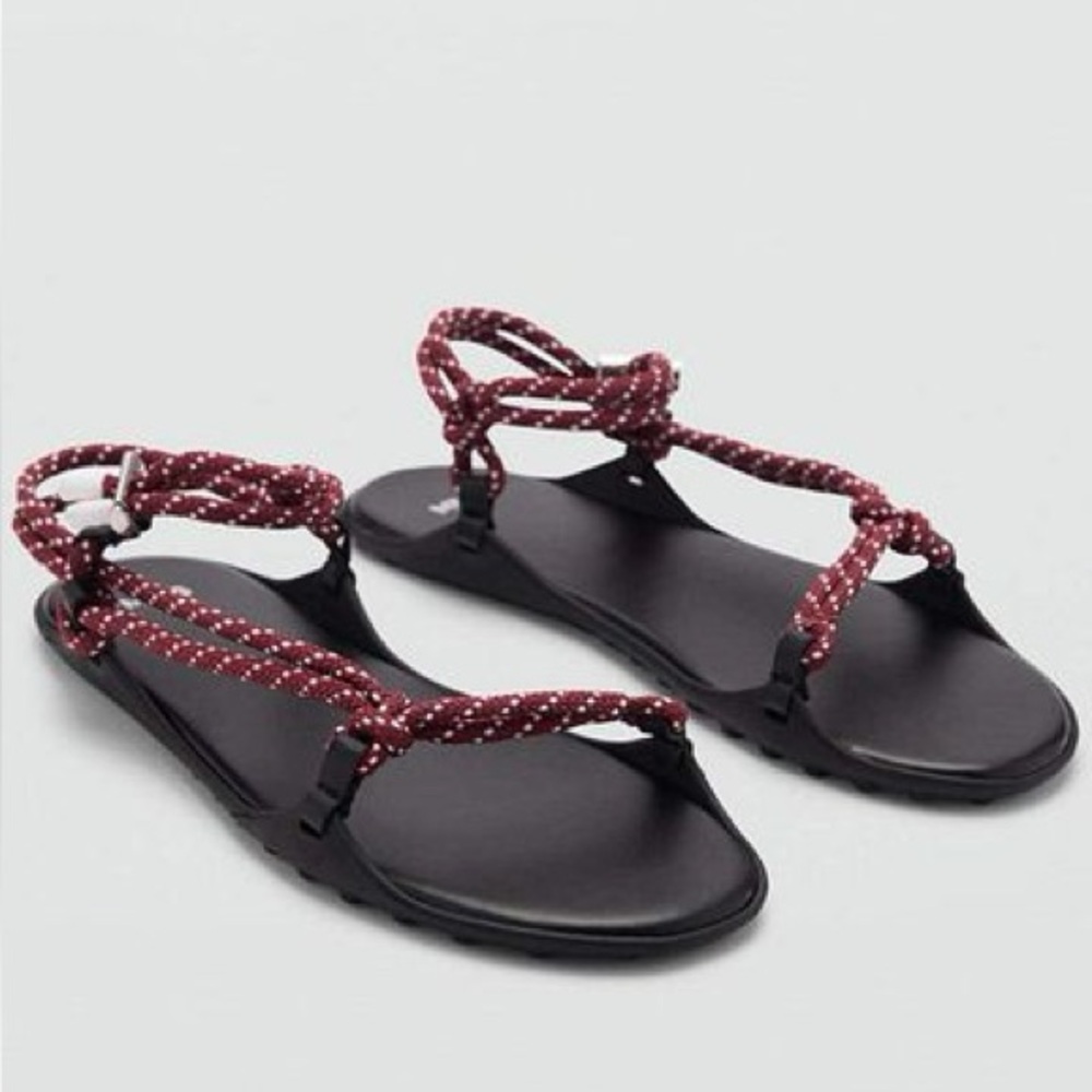 Mango Red and Black Women's Sandals